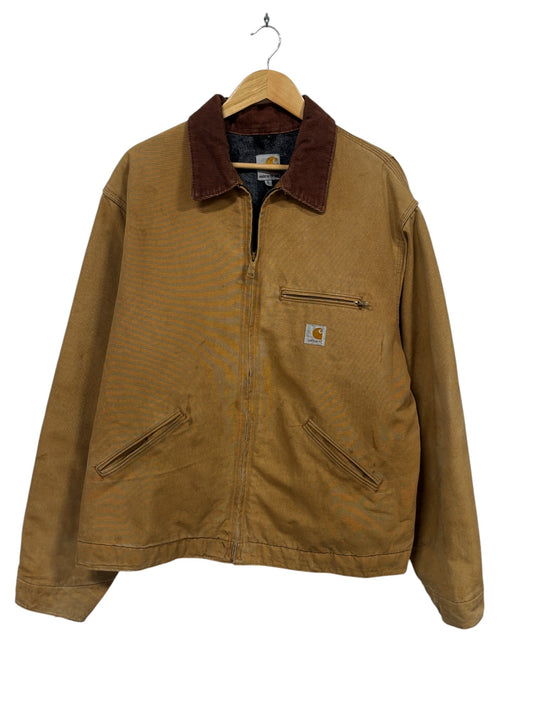 Vintage Carhartt Brown Detroit Made in USA Work Jacket Size XL Tall