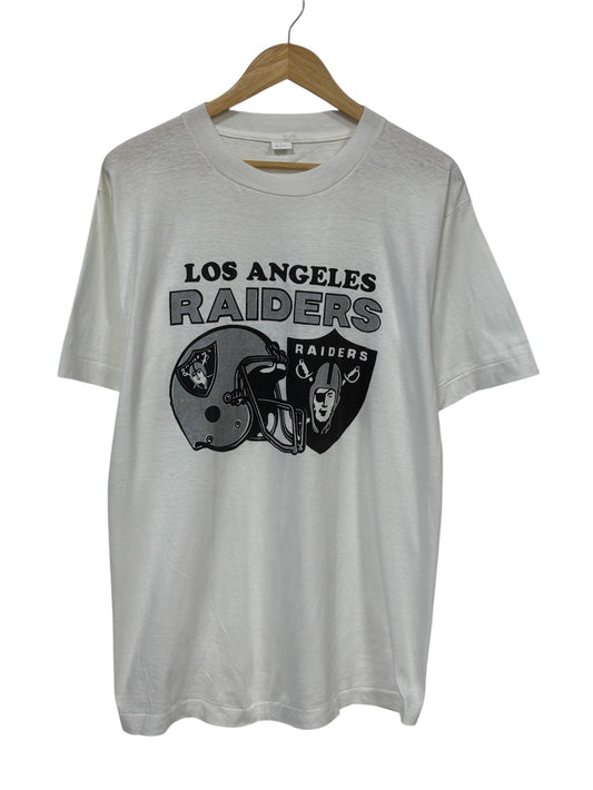Vintage 80's Los Angeles Raiders NFL Helmet Graphic Tee Size Large
