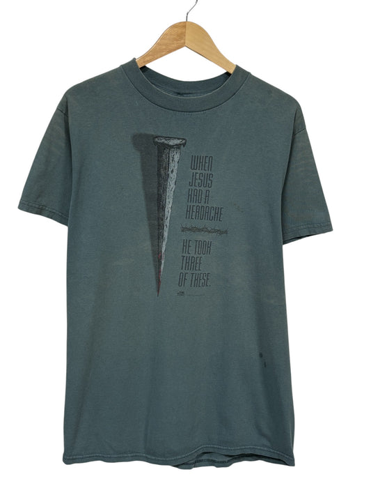 Vintage 90's Jesus Take Three of These Headache Graphic Tee Size Large