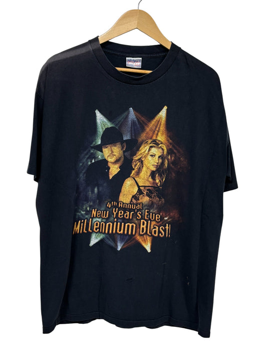 Vintage 1999 New Years Eve Tim McGraw Faith Hill Country Music Tee Size XL