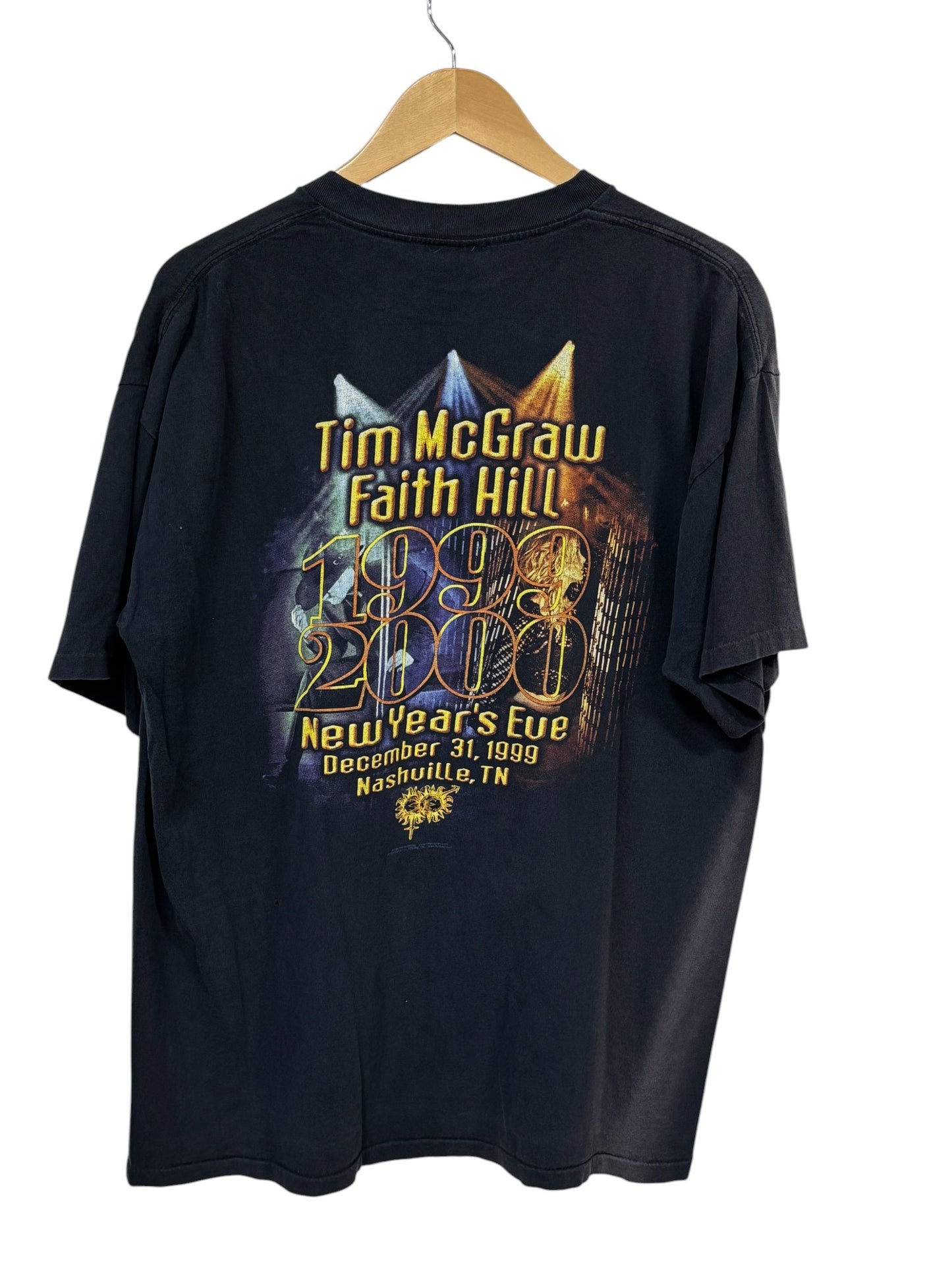 Vintage 1999 New Years Eve Tim McGraw Faith Hill Country Music Tee Size XL
