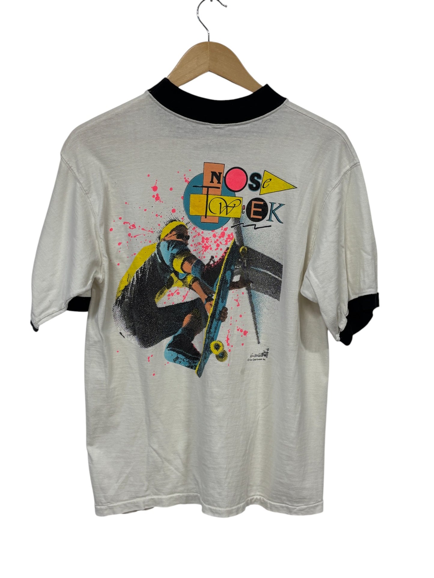 Vintage 80's Nose Tweek Skateboarding Graphic Tee Size Large
