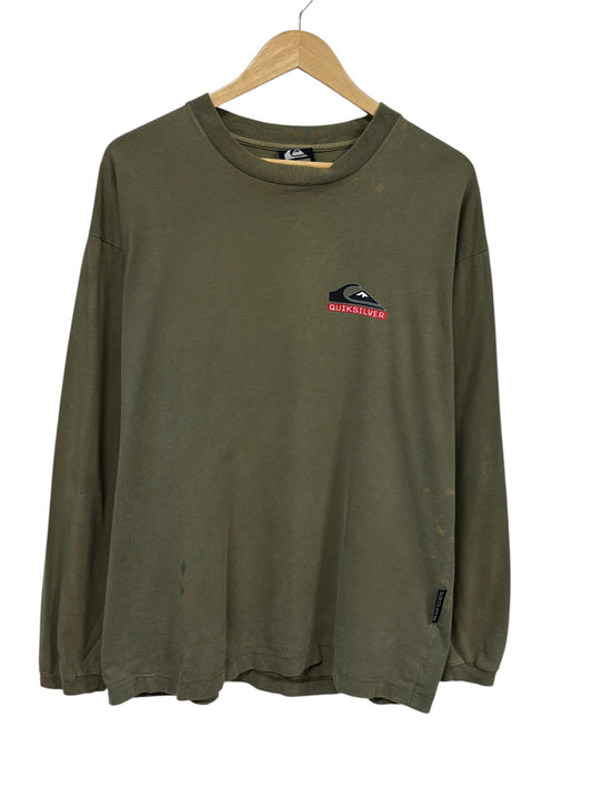 Vintage 90's Quiksilver Classic Logo Long Sleeve Boarding Shirt Size XL