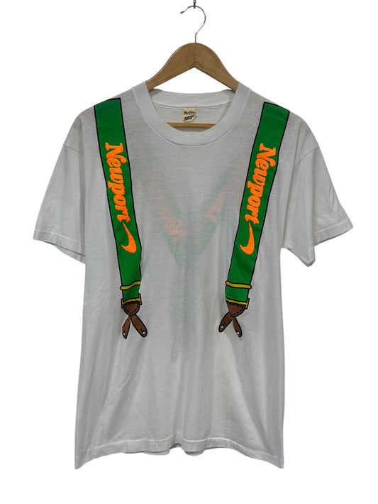 Vintage 80's Newport Cigarettes Suspenders Graphic Tee Size Large
