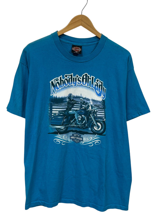 Vintage 90's Harley Davidson Nobody's Old Lady Montana Biker Tee Size XL