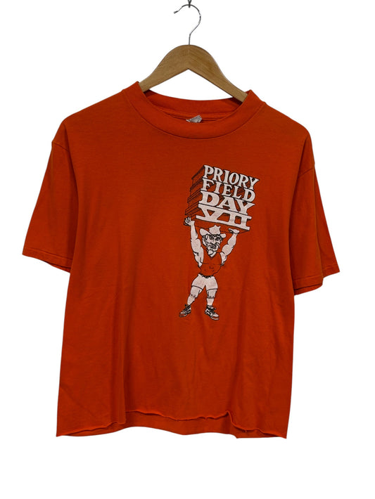 Vintage 80's Priory Field Day Sports Graphic Tee Size Large