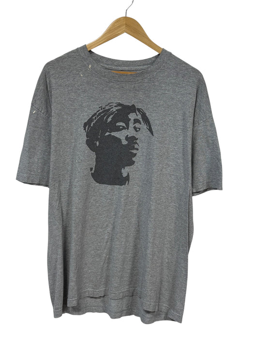 Vintage Y2K Tupac Portrait Hip Hop Graphic Tee Size XL