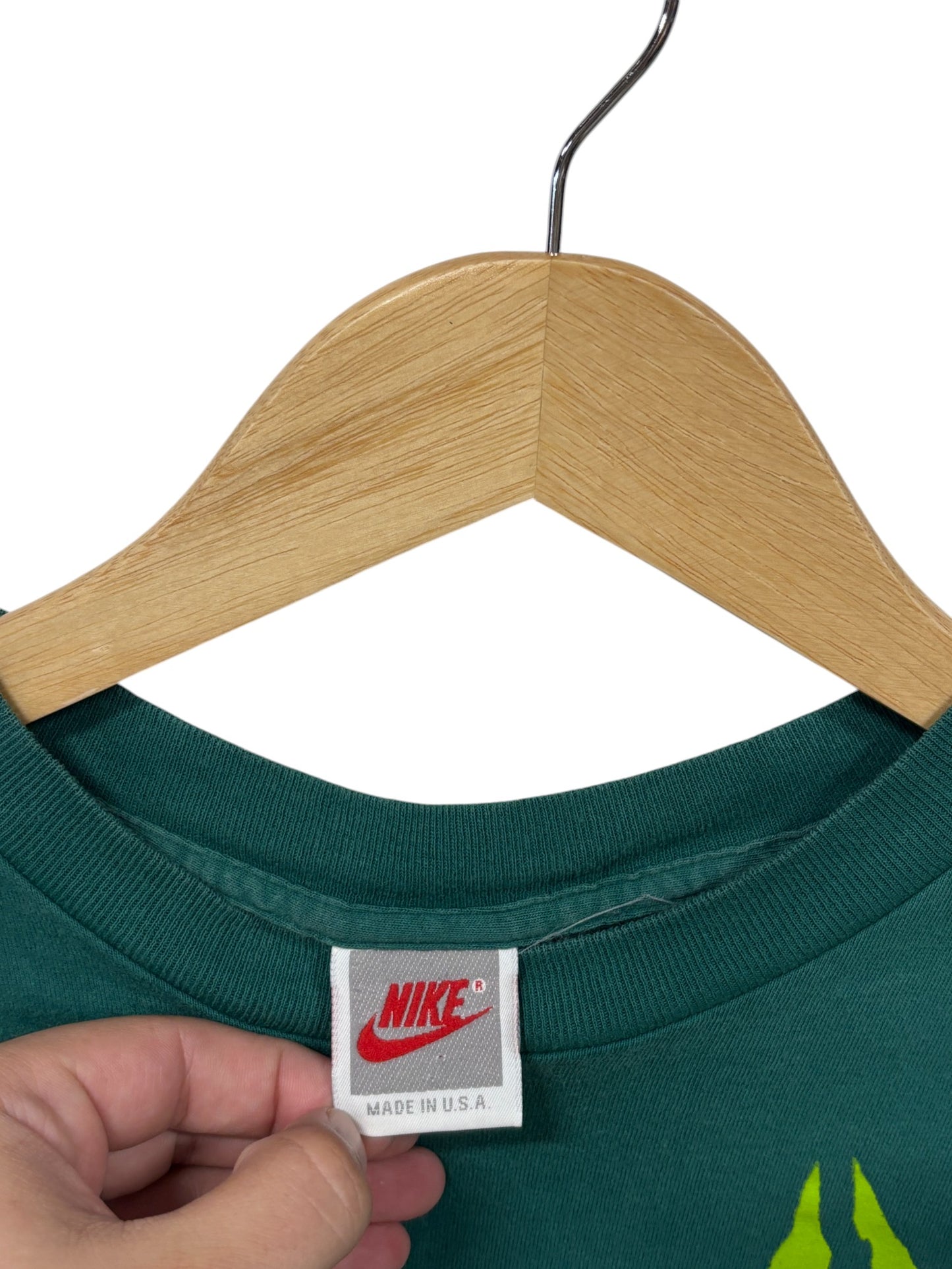 Vintage 90's Nike Silver Tag Soccer Long Sleeve Graphic Shirt Size Medium