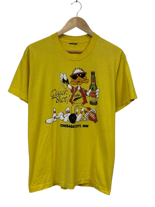 Vintage 80's Schmidt Beer Quack Shot Cartoon Graphic Tee Size Large