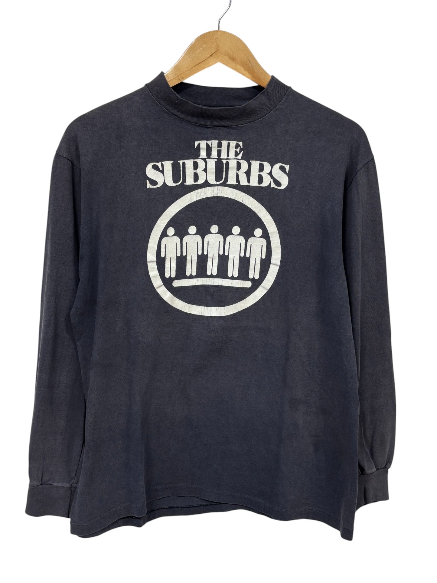 Vintage 80's The Suburbs Punk Band Long Sleeve Faded Shirt Size Large