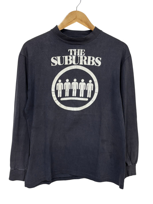 Vintage 80's The Suburbs Punk Band Long Sleeve Faded Shirt Size Large