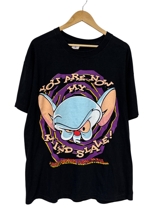 Vintage 90's Pinky and the Brain Mind Slave Cartoon Graphic Tee Size XL