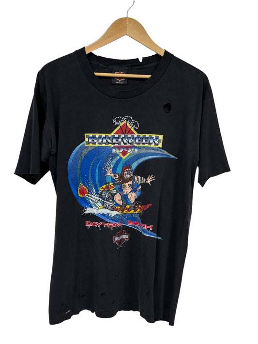 Vintage 1995 Harley Davidson Daytona Biker Week Thrashed Tee Size Large