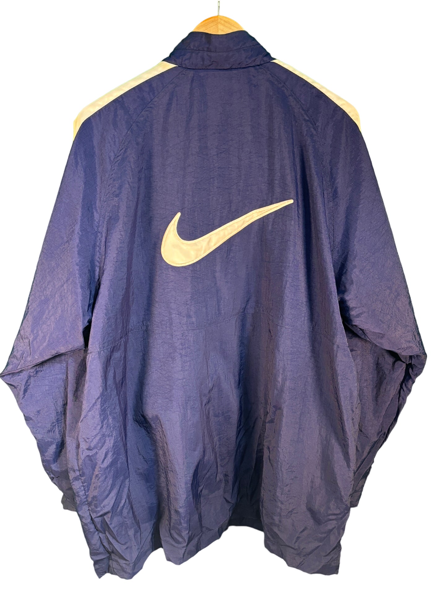 Vintage 90's Nike Navy Blue Big Swoosh Windbreaker Jacket Size Large