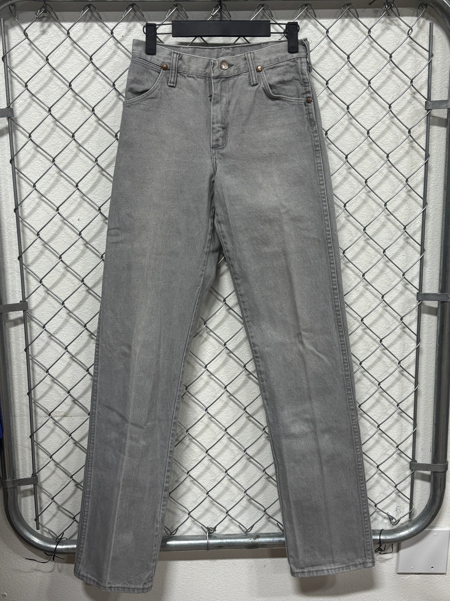 Vintage Women's Wrangler Grey Western Denim Jeans Size 26x34