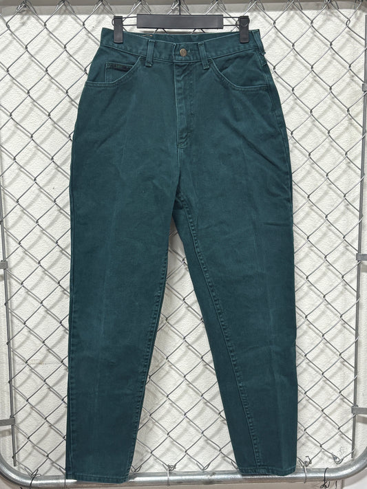 Vintage 90's Women's Lee Green Denim High Waisted Jeans Size 26x29