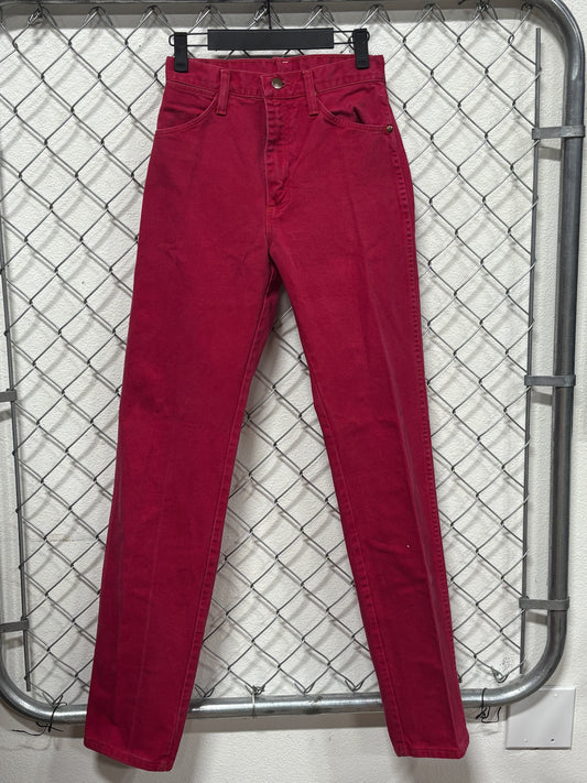 Vintage Women's Wrangler Red Western Denim Jeans Size 25x34