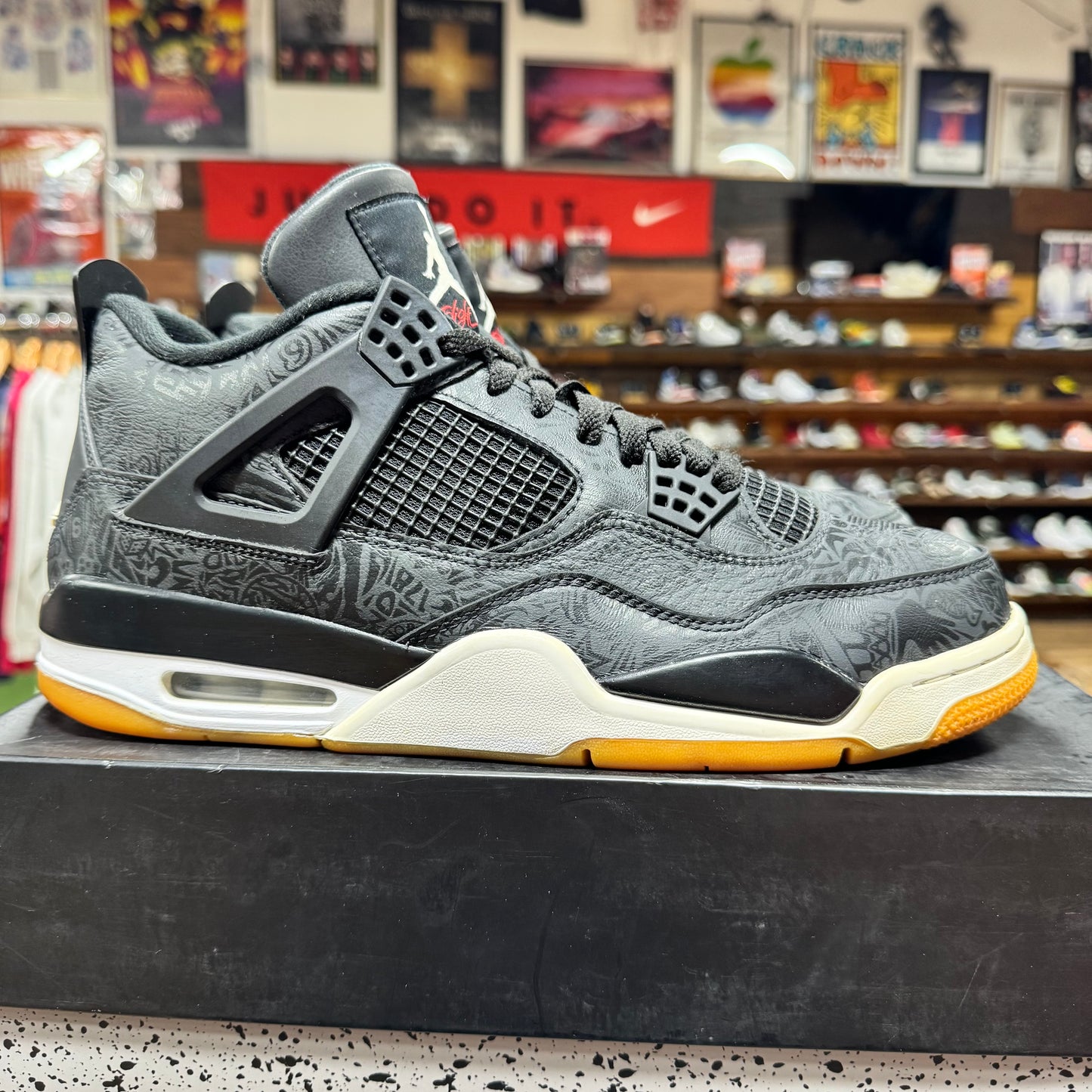 Jordan 4 'Black Gum Laser' Size 12