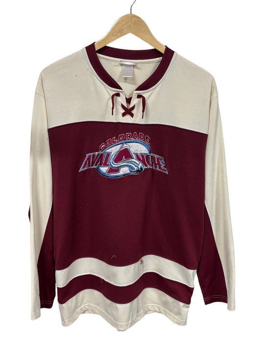 Vintage 90's Colorado Avalanche Jersey Style Long Sleeve Tee Size XL