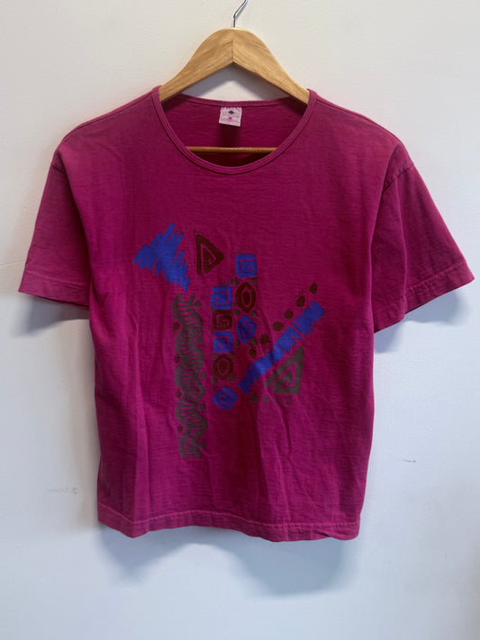 Vintage 90's Women's Columbia Sportswear Abstract Graphic Tee Size Medium