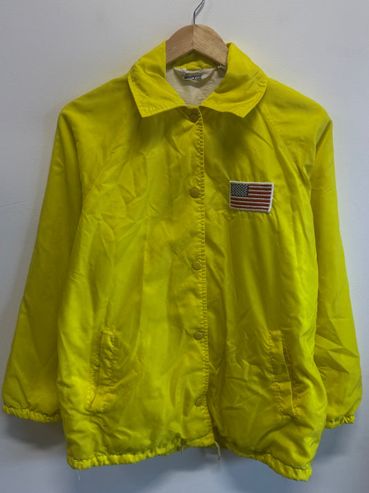 Vintage 80's USA Flag Yellow Coach Jacket Size Medium