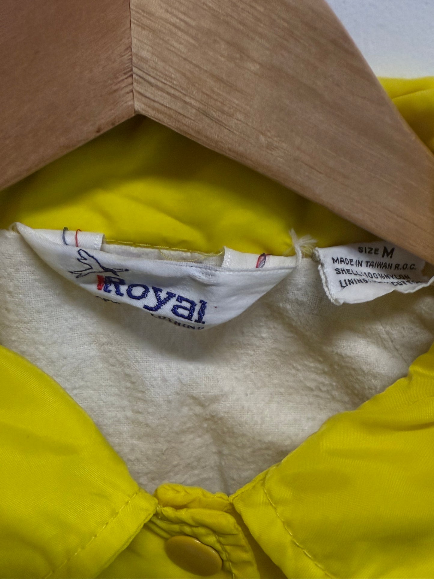 Vintage 80's USA Flag Yellow Coach Jacket Size Medium