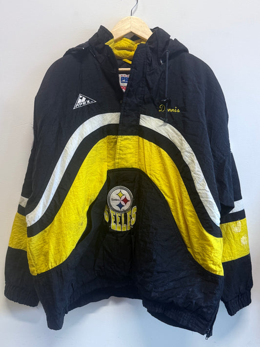 Vintage 90's Apex One Pittsburgh Steelers Puffer NFL Jacket Size XL