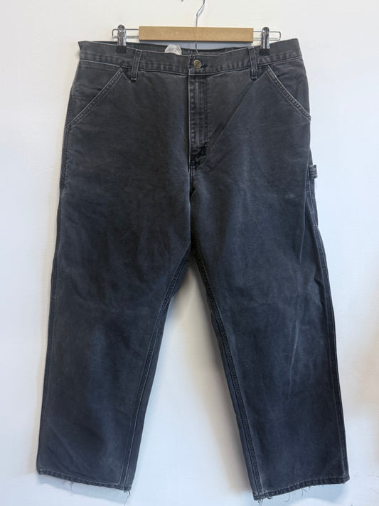 Vintage Carhartt Grey Denim Carpenter Jeans Size 35x29