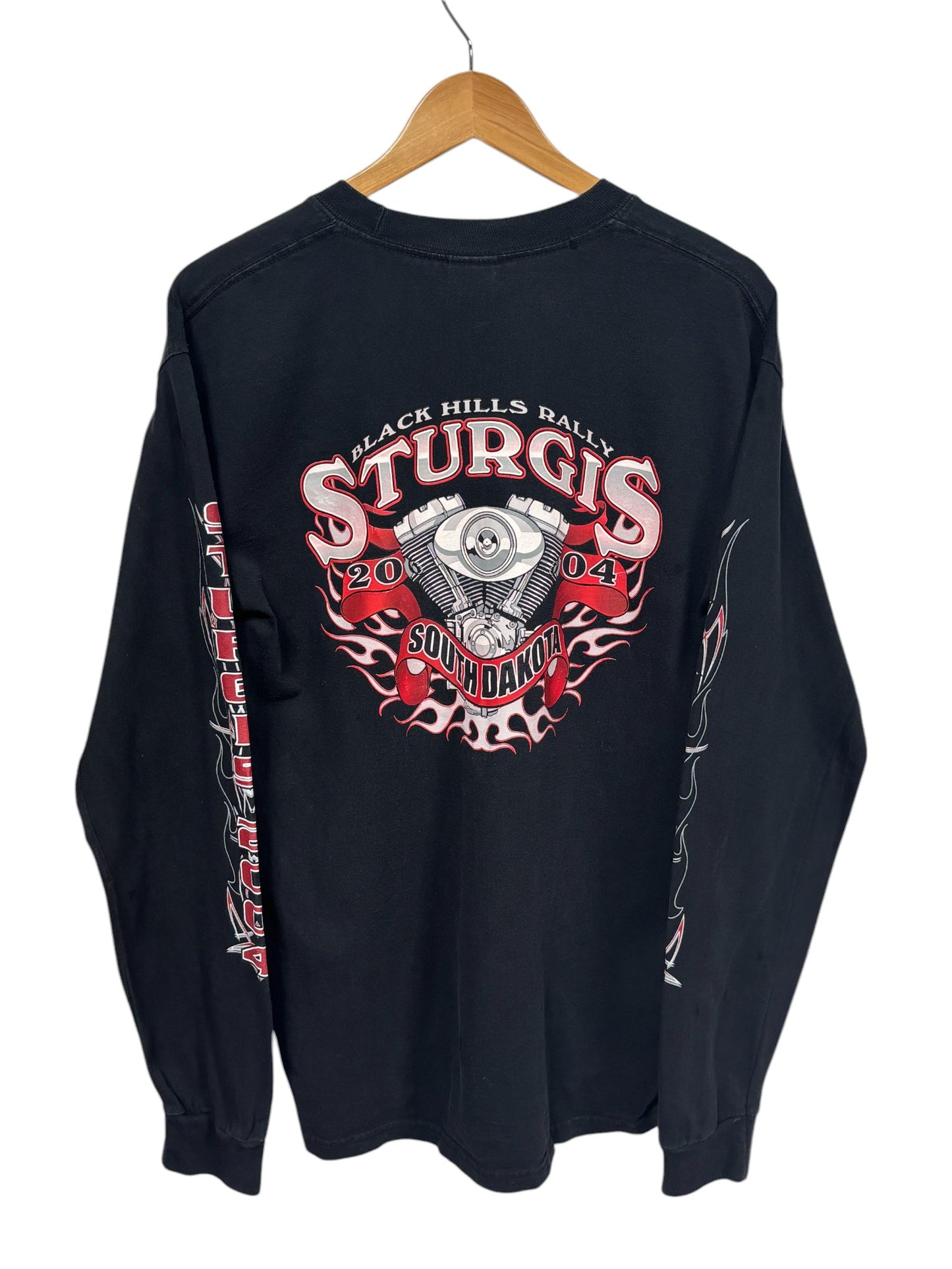 Vintage 00's Sturgis Black Hills Rally Biker Long Sleeve Tee Size Medium