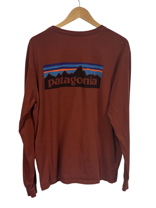 Patagonia Classic Logo Graphic Long Sleeve Tee Size Large