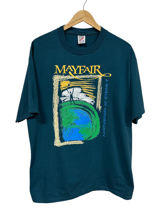 Vintage 90's Mayfair World of Opportunity Graphic Tee Size XL