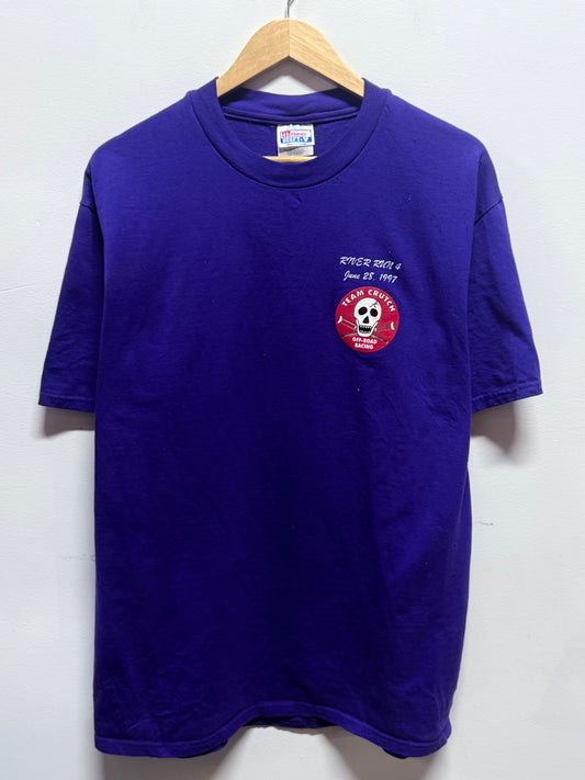 Vintage 90's Team Crutch Motocross Racing Graphic Tee Size Large