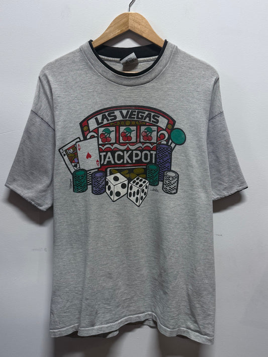 Vintage 90's Las Vegas Jackpot Casino Graphic Tee Size XL
