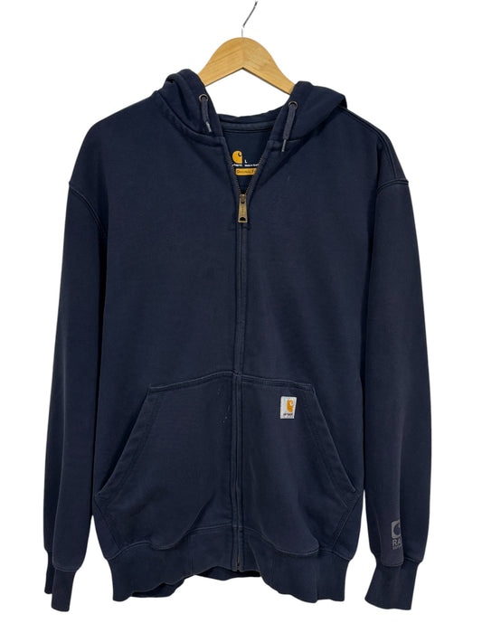 Carhartt Navy Blue Classic Zip Up Hoodie Size Large