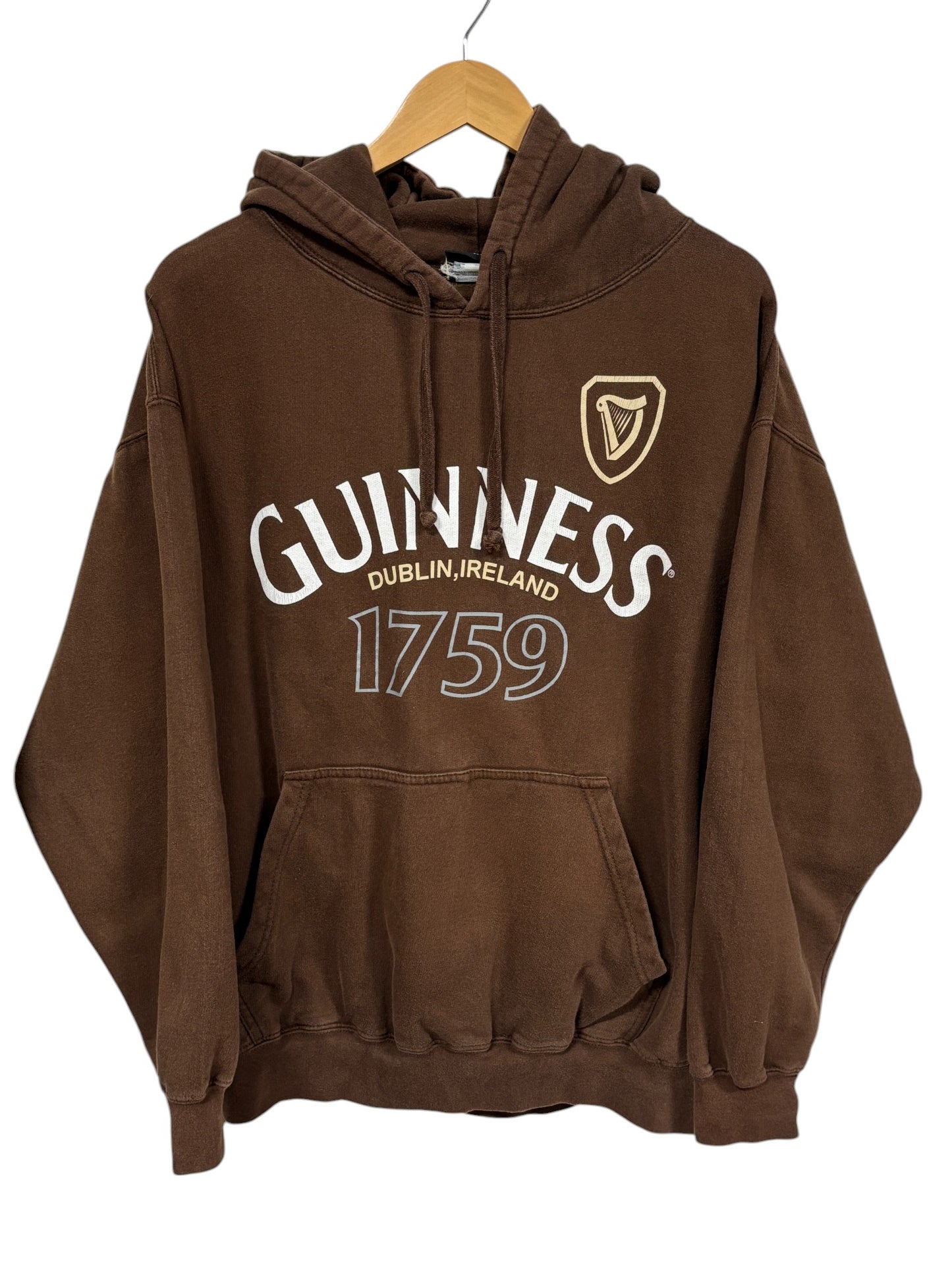 Vintage 00's Guinness Dublin Ireland Beer Logo Hoodie Size Large