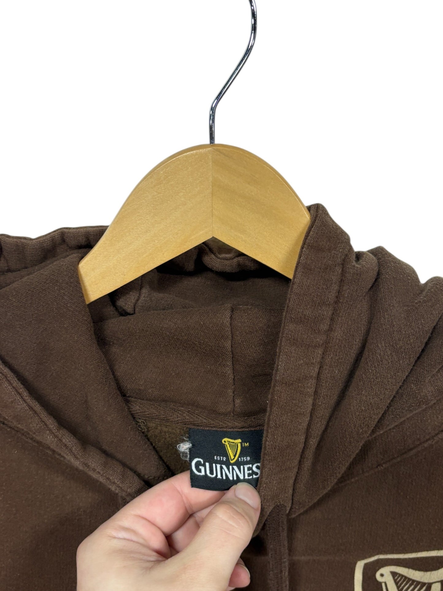 Vintage 00's Guinness Dublin Ireland Beer Logo Hoodie Size Large