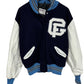Vintage De Long Blue White Varsity Wool Bomber Jacket Size Large
