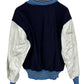 Vintage De Long Blue White Varsity Wool Bomber Jacket Size Large
