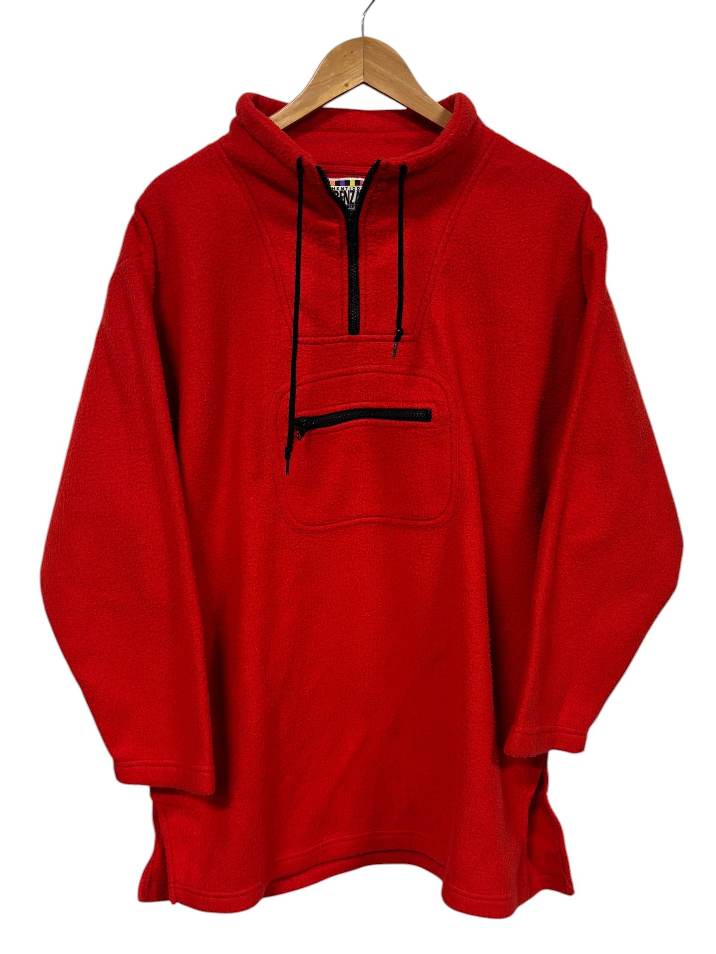 Vintage 90's Red Quarter Zip Fleece Sweater Size XL