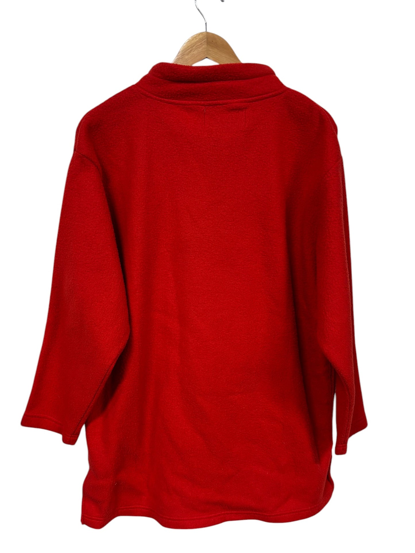 Vintage 90's Red Quarter Zip Fleece Sweater Size XL