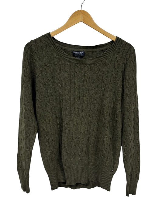 Vintage Polo Jeans Company Olive Cable Knit Sweater Size XL (Womens)