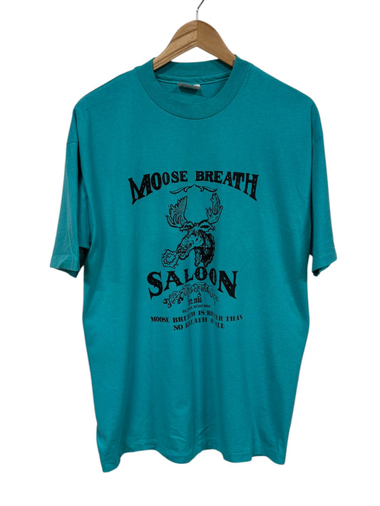 Vintage 90's Montana Moose Breath Saloon Graphic Tee Size XL