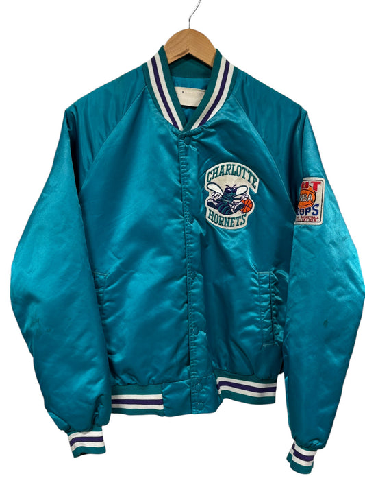 Vintage 90's Chalk Line Charlotte Hornets Satin Bomber Jacket Size Medium
