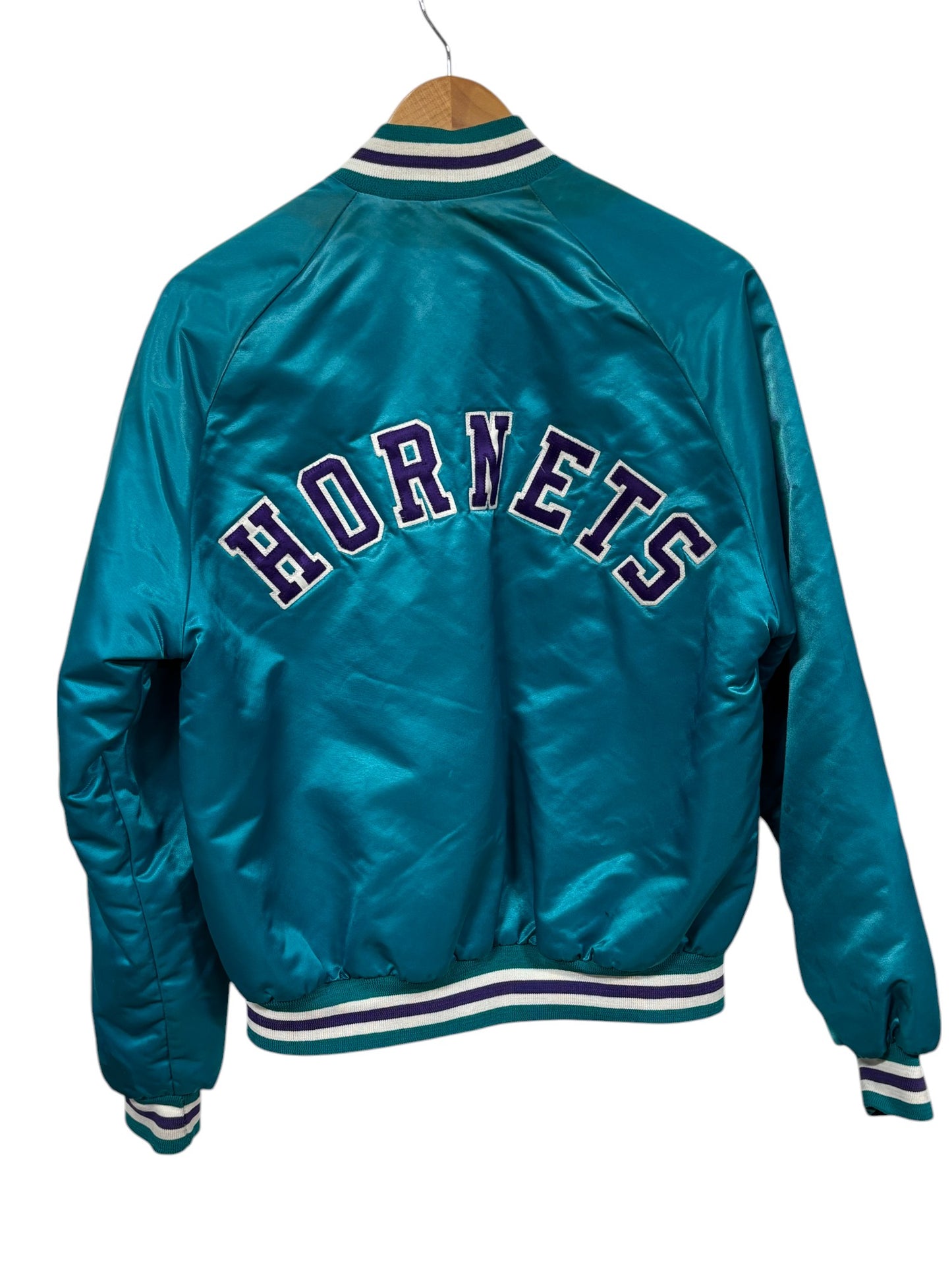 Vintage 90's Chalk Line Charlotte Hornets Satin Bomber Jacket Size Medium