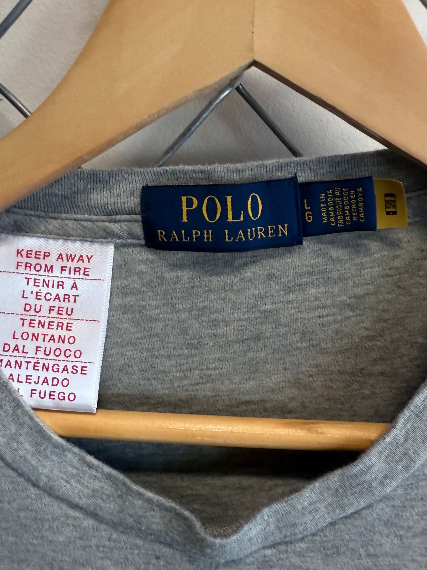 Polo Ralph Lauren Plain Grey Blank Tee Size Large