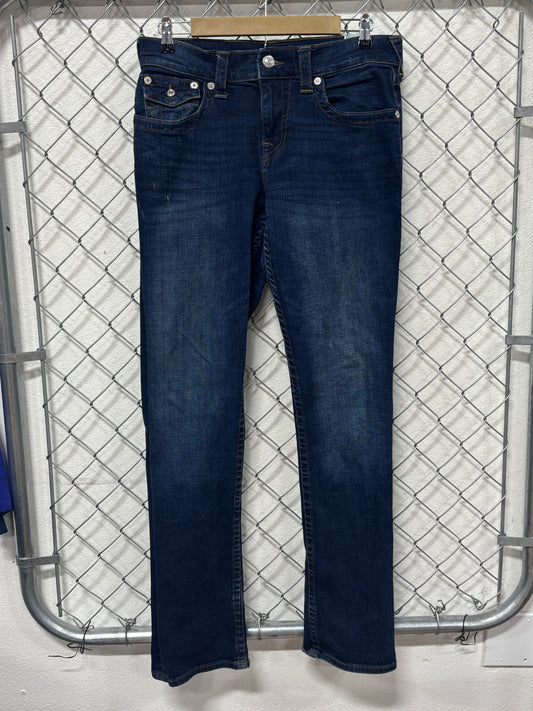 True Religion Ricky Relaxed Straight Denim Jeans Size 34x34