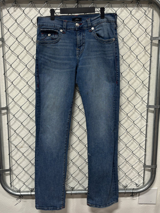 True Religion Ricky Relaxed Straight Light Wash Denim Jeans Size 34x34