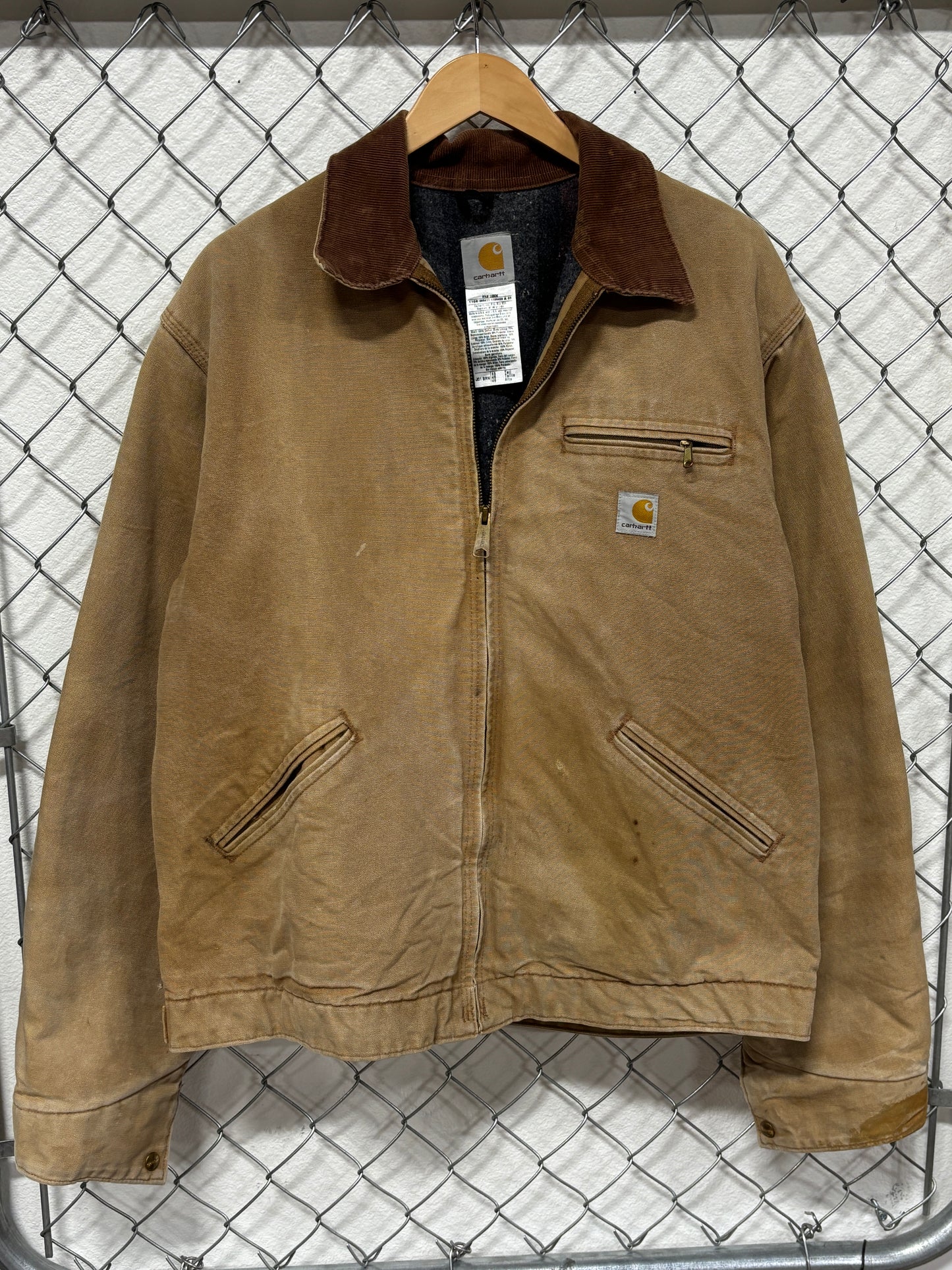 Vintage Carhartt J01 Brown Detroit Blanket Lined Jacket Size 46 Tall (XL)
