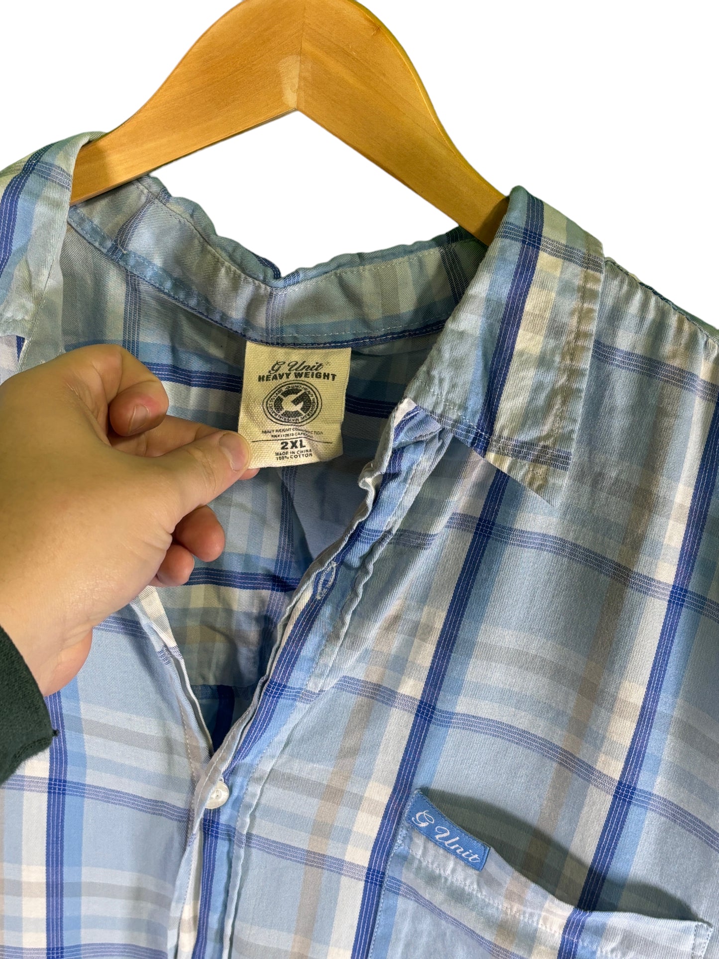 Vintage 00's G-Unit Short Sleeve Button Up Plaid Shirt Size XXL