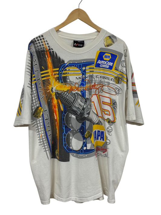 Vintage 00's NASCAR Michael Waltrip Napa Racing AOP Graphic Tee Size XL